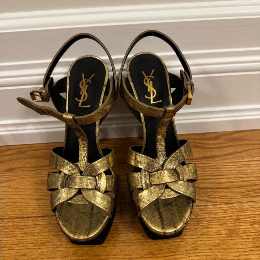 Saint Laurent Metallic Gold Heels